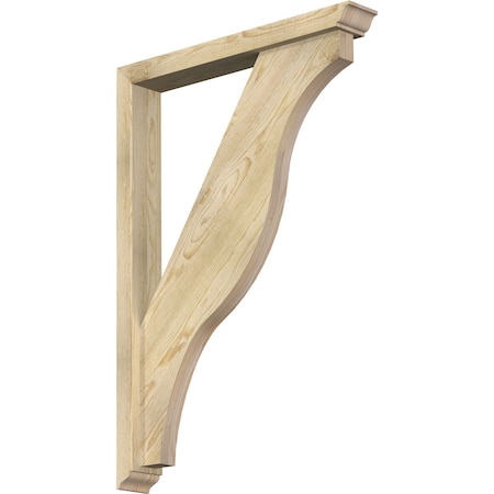 Ekena Millwork Funston Traditional Rough Sawn Bracket w/ Offset Brace, Douglas Fir, 4"W x 28"D x 40"H BKT0402X28X40FST01RDF